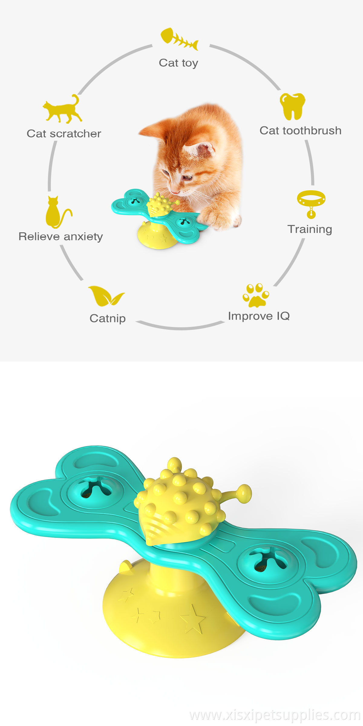Wholesale Butterfly Cat Toy Blue Yellow Pet Innovative Accessories